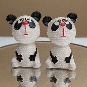 Vintage Panda Bear Salt and Pepper Shakers Japan